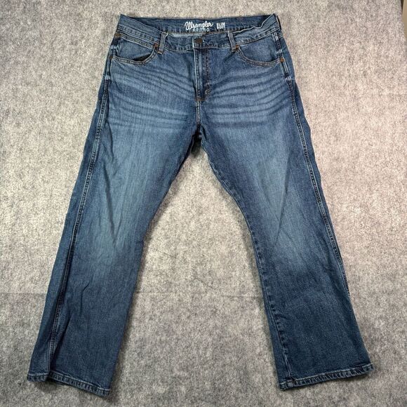 Wrangler Retro Slim Boot Jeans Mens 36x30 (Fits 34x27) Blue Denim Western Cowboy